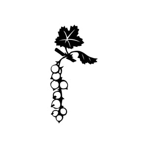 Grapes on a vine decal, black vine with grape clusters and leaves