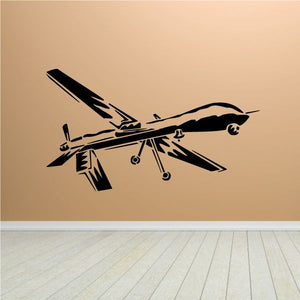 Black UAV drone graphic decal with detailed aircraft silhouette and rotor shapes.