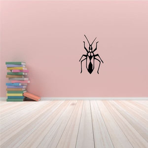 Grasshopper from above decal, black insect wall sticker