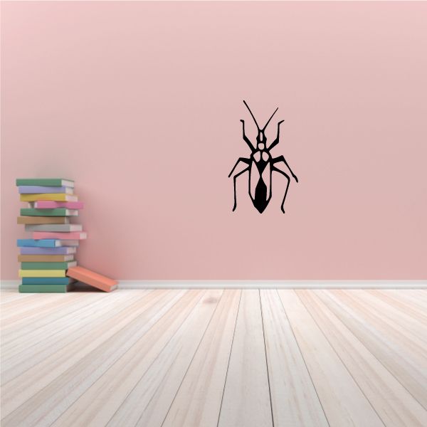 Grasshopper from above decal, black insect wall sticker