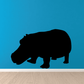 Grazing hippo wall decal silhouette, dark black