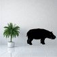 Grazing hippo decal in black, grazing side silhouette