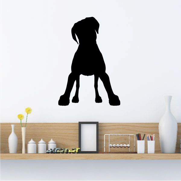 Black Great Dane puppy wall decal silhouette