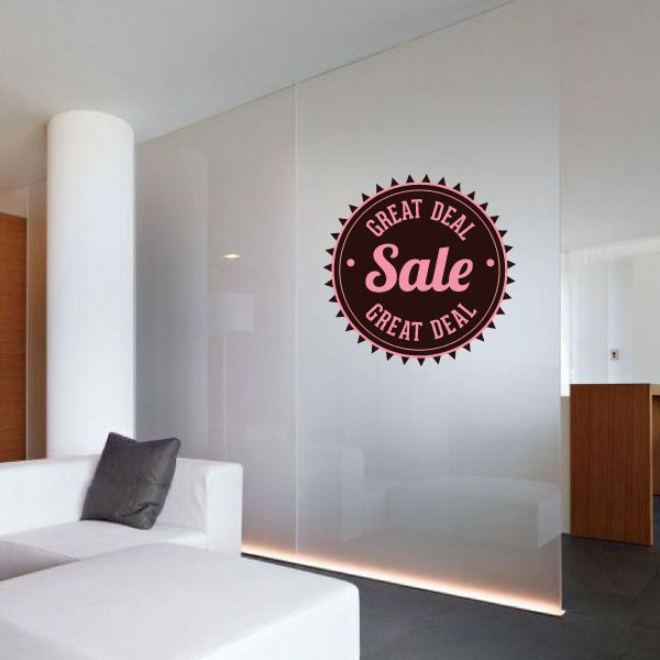 Round vinyl wall decal: “Great Deal Sale” badge