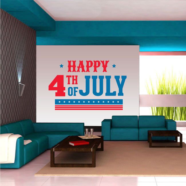 Image of Great Happy 4th of July Decal