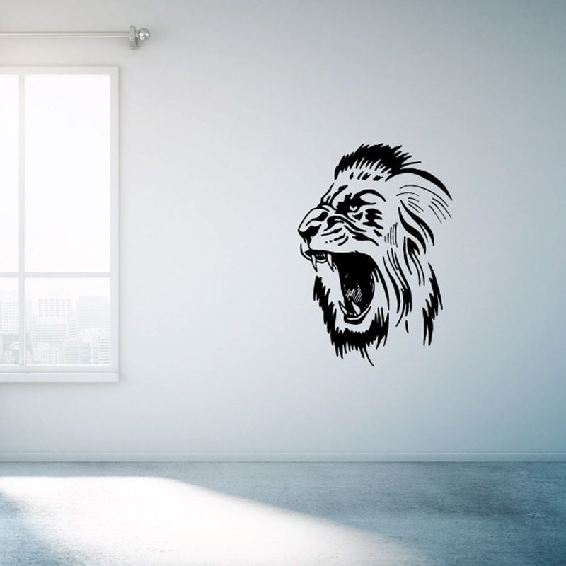 Image of Great Lion Head Roaring Decal