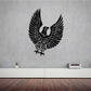 Eagle wall decal with spread wings, black vinyl graphic
