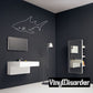 Great white shark wall decal with thin white outline, simple focused profile
