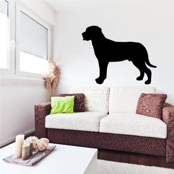Black Greater Swiss Mountain Dog decal silhouette, wall sticker of standing dog