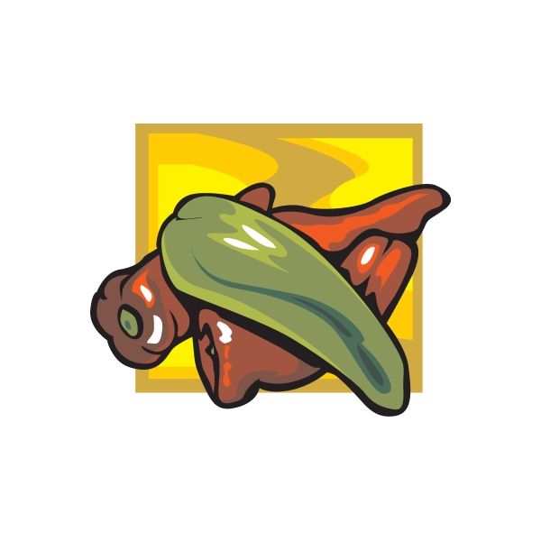 Image of Green and Red Peppers Sticker