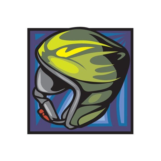 Image of Green and Yellow Hockey Helmet Sticker