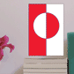 Greenland flag sticker, rectangular with red field and white circle divided vertically
