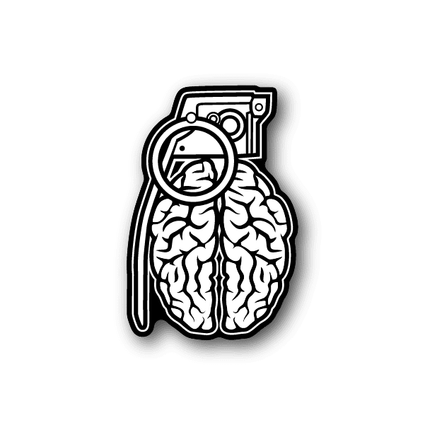 Image of Grenade Brain Sticker