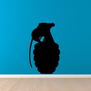 Grenade decal sticker with black grenade silhouette