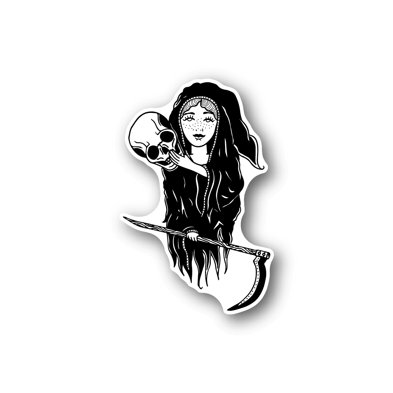 Image of Grim Reaper Girl Sticker