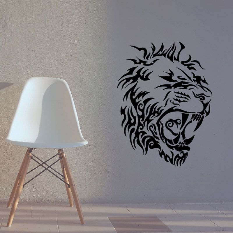 Image of Grimacing Lion Head Decal