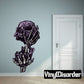 Skull and hand sticker in dark purple with dripping details