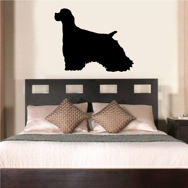 Black groomed cocker spaniel silhouette decal