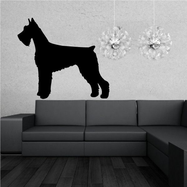 Groomed giant schnauzer decal, black silhouette