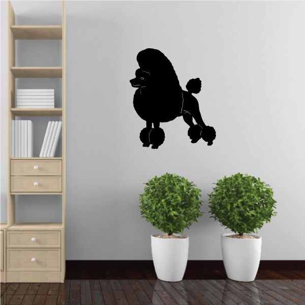 Black groomed poodle silhouette wall decal
