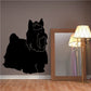 Groomed Yorkshire terrier decal, black silhouette dog with groomed coat