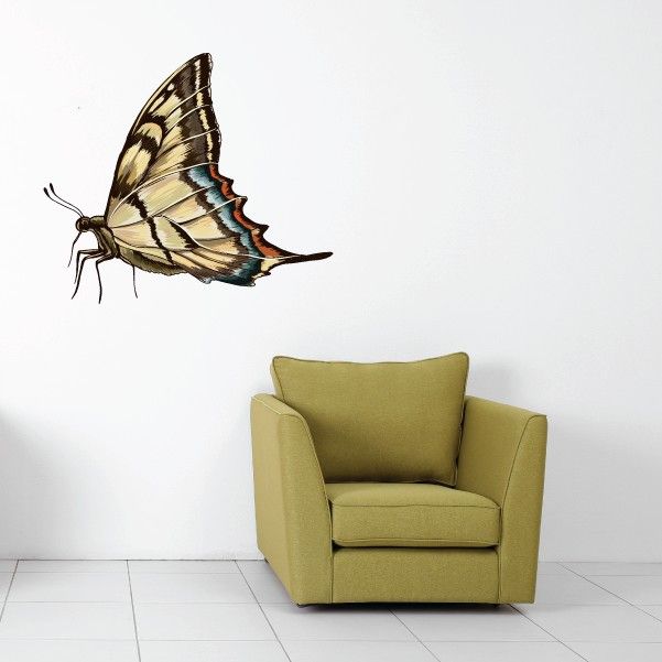 Image of Grounded Brilliant OffWhite Butterfly Decal