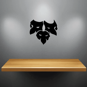 Set of 3 black masquerade mask decals with eye openings and decorative face shapes