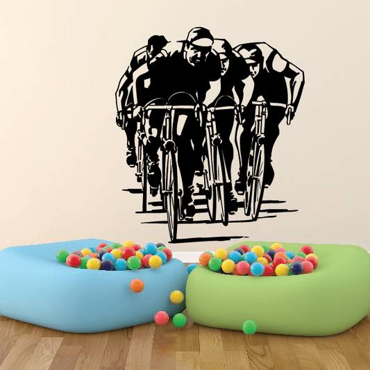 Image of Group of Bike Cyclists Decal