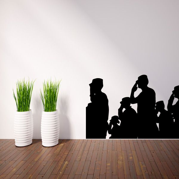 Group of Marines vinyl decal with black soldier silhouettes