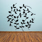 Vine wall decal with clustered black leaf shapes
