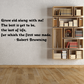 Typography wall decal with quote and Robert Browning attribution on textured wall