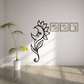 Growing moon flower wall decal: crescent moon and line-art flower fairy with vines