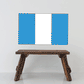 Guatemala flag sticker, rectangular with blue side panels and white center