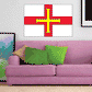 Guernsey flag sticker, rectangular white backing with red cross and yellow border