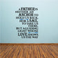 Die-cut father quote decal with bold black lettering: A FATHER IS NEITHER AN ANCHOR