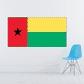 Guinea-Bissau flag sticker, rectangular with red black star, yellow and green stripes