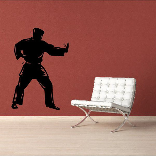 Image of Guy In Stance Karate Wall Decal - Vinyl Decal - Car Decal - MC005