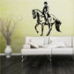Horse rider wall decal, black silhouette of a man on horseback