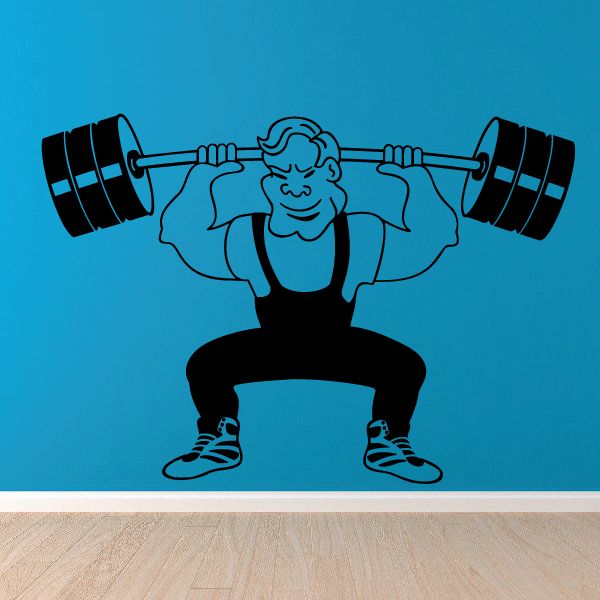 Image of Guy Squat Lifting Fitness Wall Decal - Vinyl Decal - Car Decal - MC028