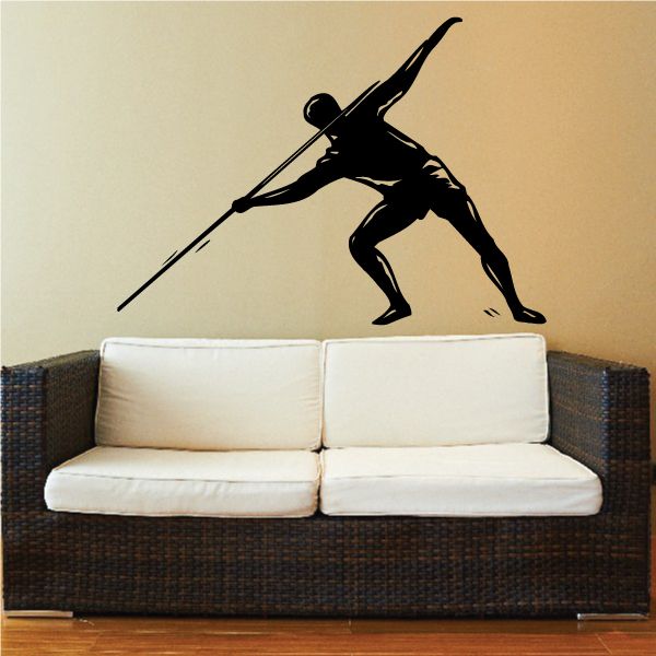 Image of Guy Throwing Javelin Track And Field Wall Decal - Vinyl Decal - Car Decal - MC006