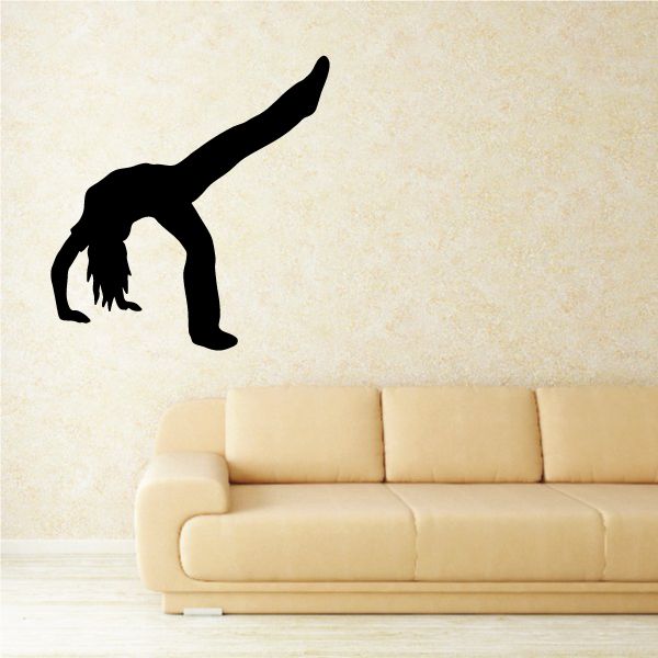 Gymnastics wall decal: black gymnast silhouette
