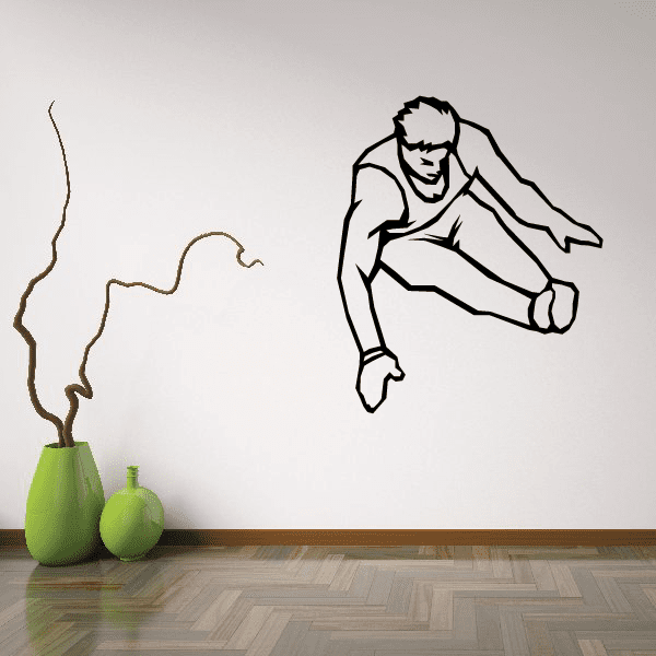 Gymnastics wall decal vinyl sticker of a black gymnast in a motion pose