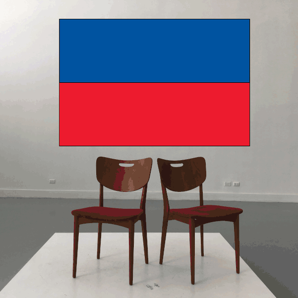 Haiti flag sticker with blue top and red bottom in a rectangular design