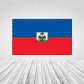 Haiti flag sticker with blue top, red bottom, and center coat of arms