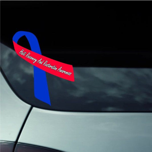 Image of Haiti Recovery And Restoration Awareness Ribbon Vinyl Sticker