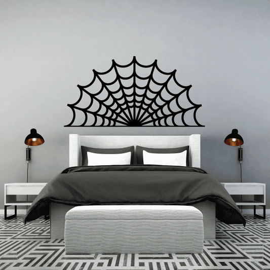 Image of Half Round Spider Web Decal