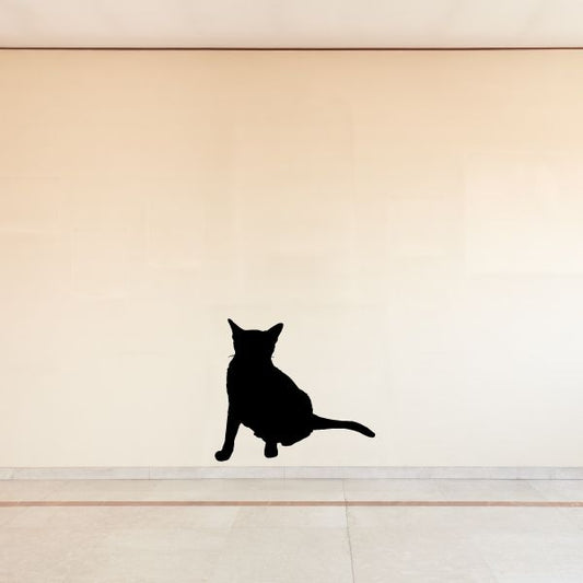 Image of Half Sitting Cat Decal