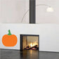 Orange pumpkin sticker with green stem for Halloween decor