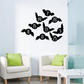 Halloween bat vinyl wall decal with numbered bats, black silhouettes with white numbers