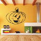 Halloween jack-o-lantern cartoon decal with smiling black-outlined pumpkin face